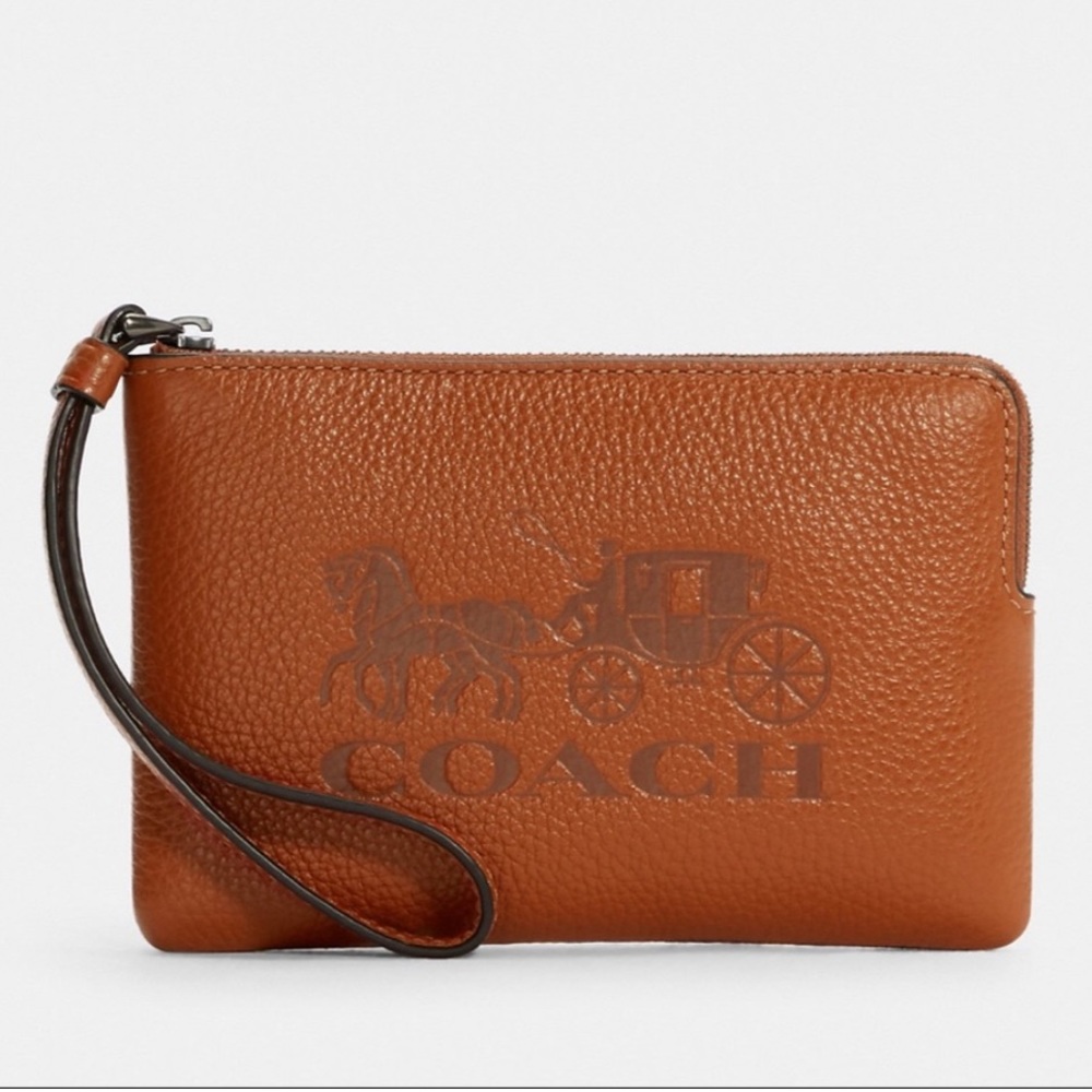 NWT Coach Wristlet Corner Zip Horse and Carriage